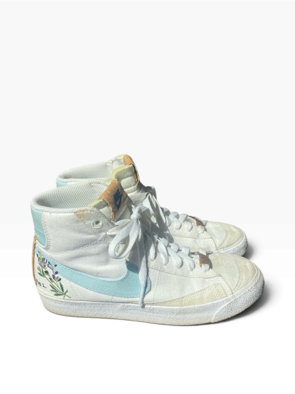 Nike Blazer Mid 77 SE Indigo Womens 6.5 White Blue Floral Cork DC9265-100